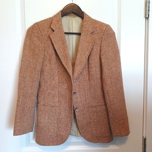 Vintage hand-woven Harris Tweed camel-coloured blazer